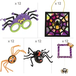 Bulk 60 Pc. Halloween Spooky Spiders Craft Kit Assortment