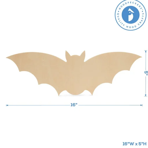 Woodpeckers Crafts, Diy Unfinished Wood 16" Bat Cutout, Pack Of 3