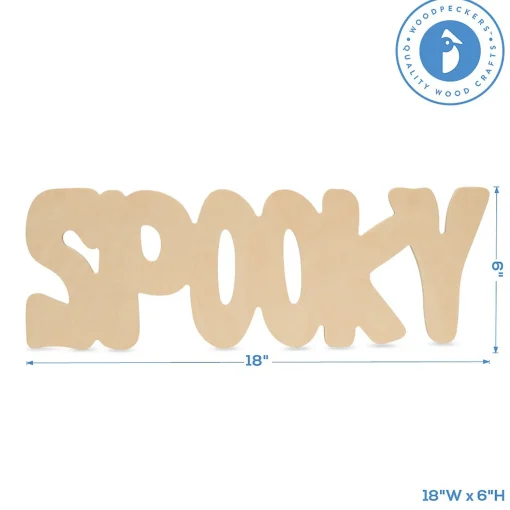 Woodpeckers Crafts, Diy Unfinished Wood 18" Spooky Cutouts, Pack Of 6