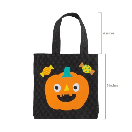 6" X 6" Mini Nonwoven Ghoul Gang Tote Bags - 12 Pc.