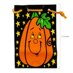 5 1/2" X 7 1/2" Large Halloween Plastic Drawstring Treat Bags - 36 Pc.