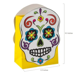 4 1/2" X 6 1/2" Small Day Of The Dead Paper Gift Bags - 12 Pc.