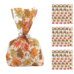 5 1/2" X 11" Fall Leaf Cellophane Bags - 12 Pc.