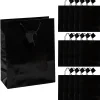10 1/2" X 13" Large Black Gift Bags - 12 Pc.