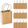 4 1/2" X 2" X 5 3/4" Small Brown Kraft Paper Gift Bags - 12 Pc.