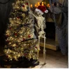 5 Ft. Large Posable Santa Skeleton Halloween Decoration