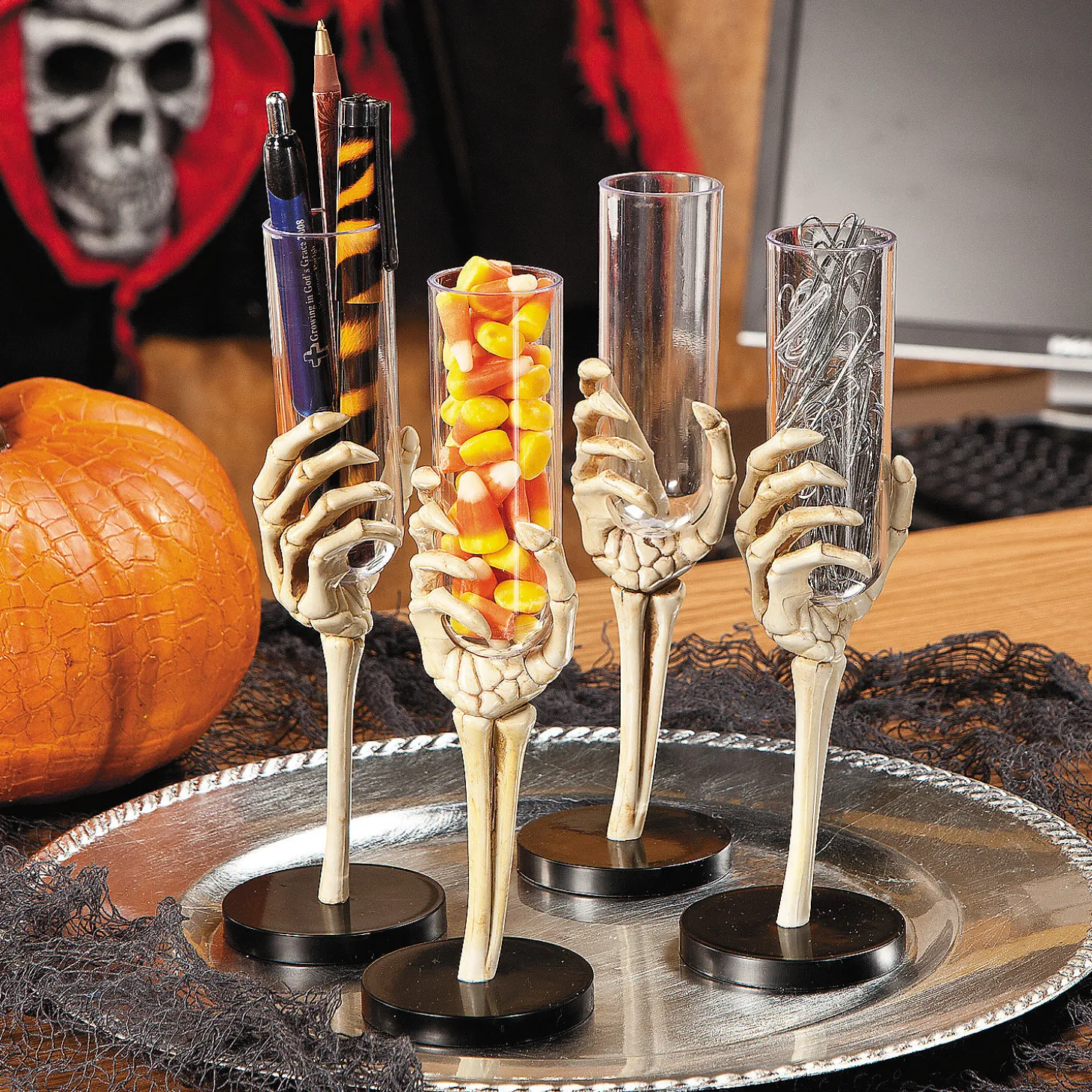 2 Oz. Bulk 48 Ct. Skeleton Hand Plastic Glasses