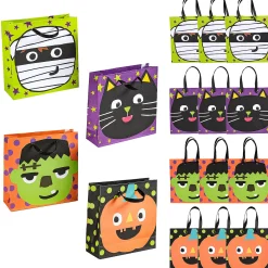 7" X 7 1/4" Medium Ghoul Gang Halloween Paper Gift Bags - 12 Pc.