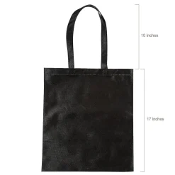 15" X 17" Large Black Tote Bags - 12 Pc.