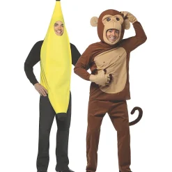Adult Banana And Monkey Couple Costumes