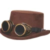 Adult Faux Suede Hat With Goggles