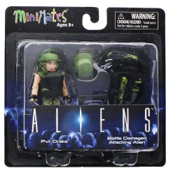 Aliens Pvt. Drake & Battle Damaged Attacking Alien 2-Pack Series 1 Minimates