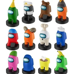 Among Us Stampers 12Pk Crewmate Party Favor Cake Toppers Figure Set Pmi International
