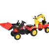 Aosom 3 In 1 Kids Ride On Bulldozer Excavator W/Cargo Trailer