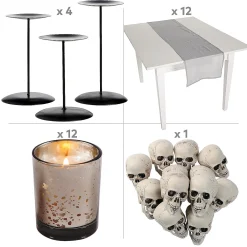 Black & Gray Halloween Table Decorating Kit - 48 Pc.