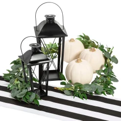 Black & White Halloween & Fall Wedding Centerpiece For 3 Tables