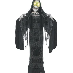 Black Reaper With Moving Mouth Halloween Decoration