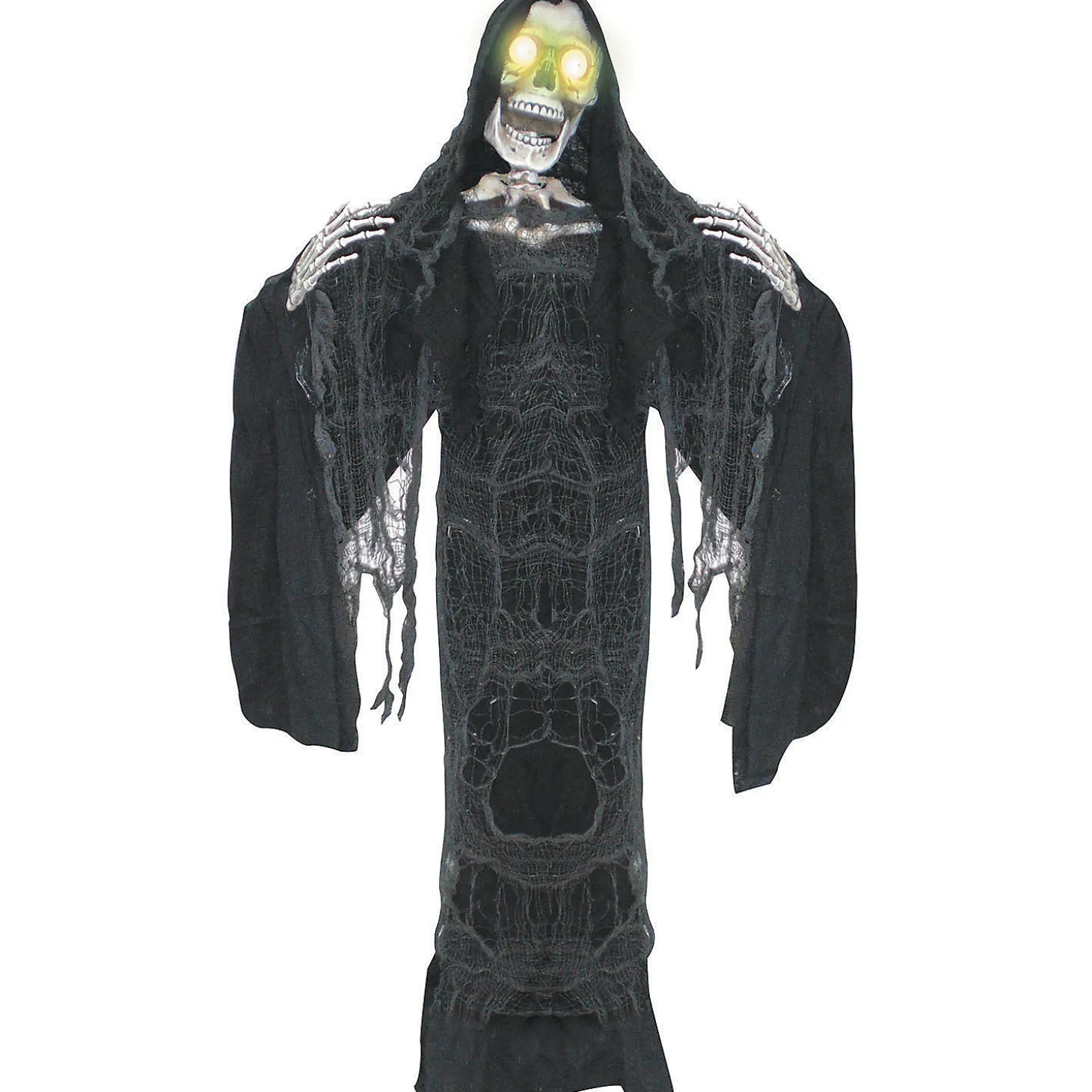Black Reaper With Moving Mouth Halloween Decoration