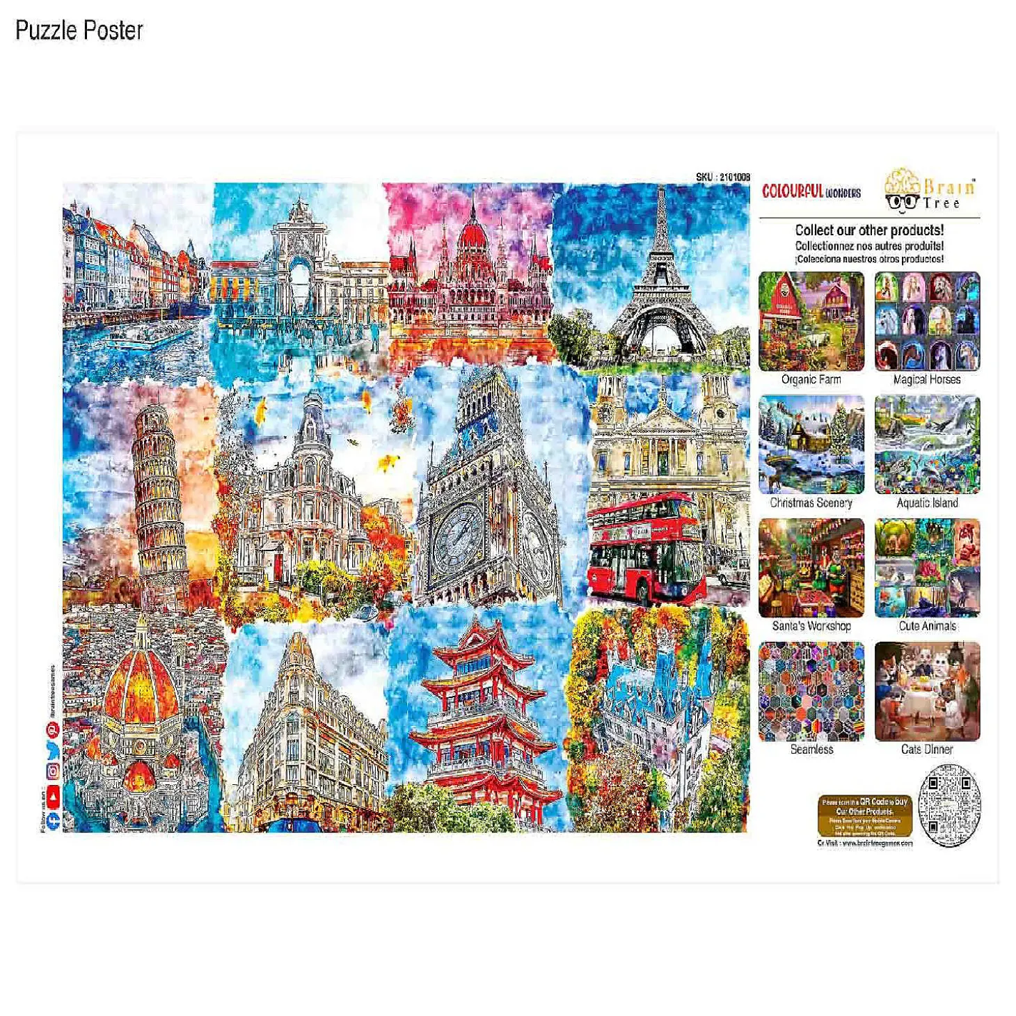 Brain Tree-Colorful Wonders 1000 Piece Puzzle For Adults 27.5"Lx19.5"W