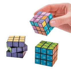 Bright Printed Mini Puzzle Cubes - 12 Pc.