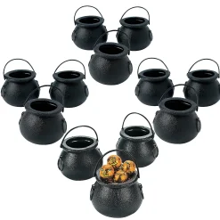 Bulk 144 Pc. Black Cauldron Candy Buckets