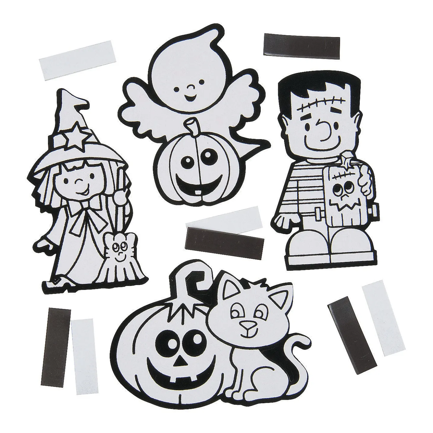 Bulk 50 Pc. Color Your Own Fuzzy Halloween Magnets