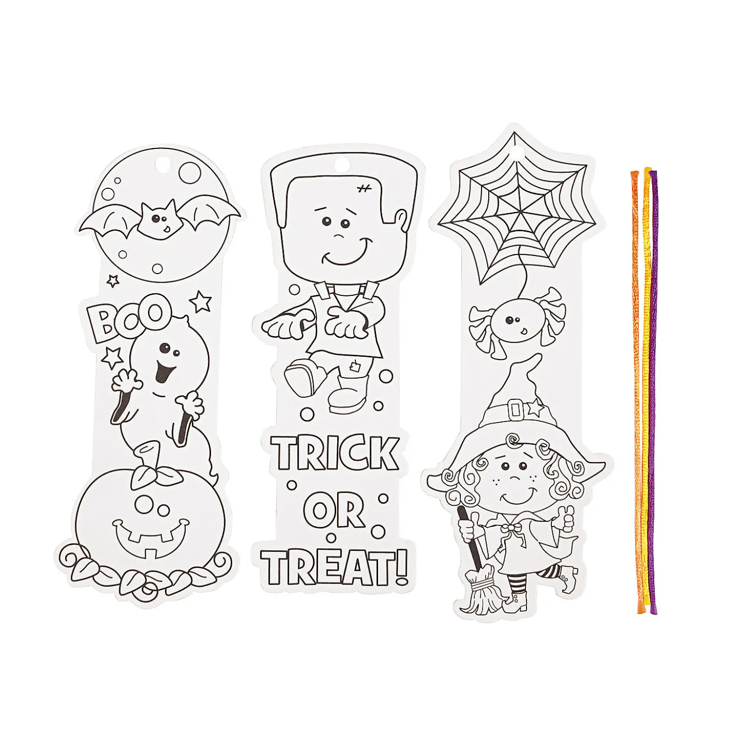 Bulk 50 Pc. Color Your Own Halloween Friends Bookmarks