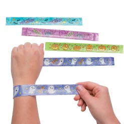Bulk 48 Pc. Color Your Own Halloween Slap Bracelets