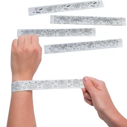 Bulk 48 Pc. Color Your Own Halloween Slap Bracelets