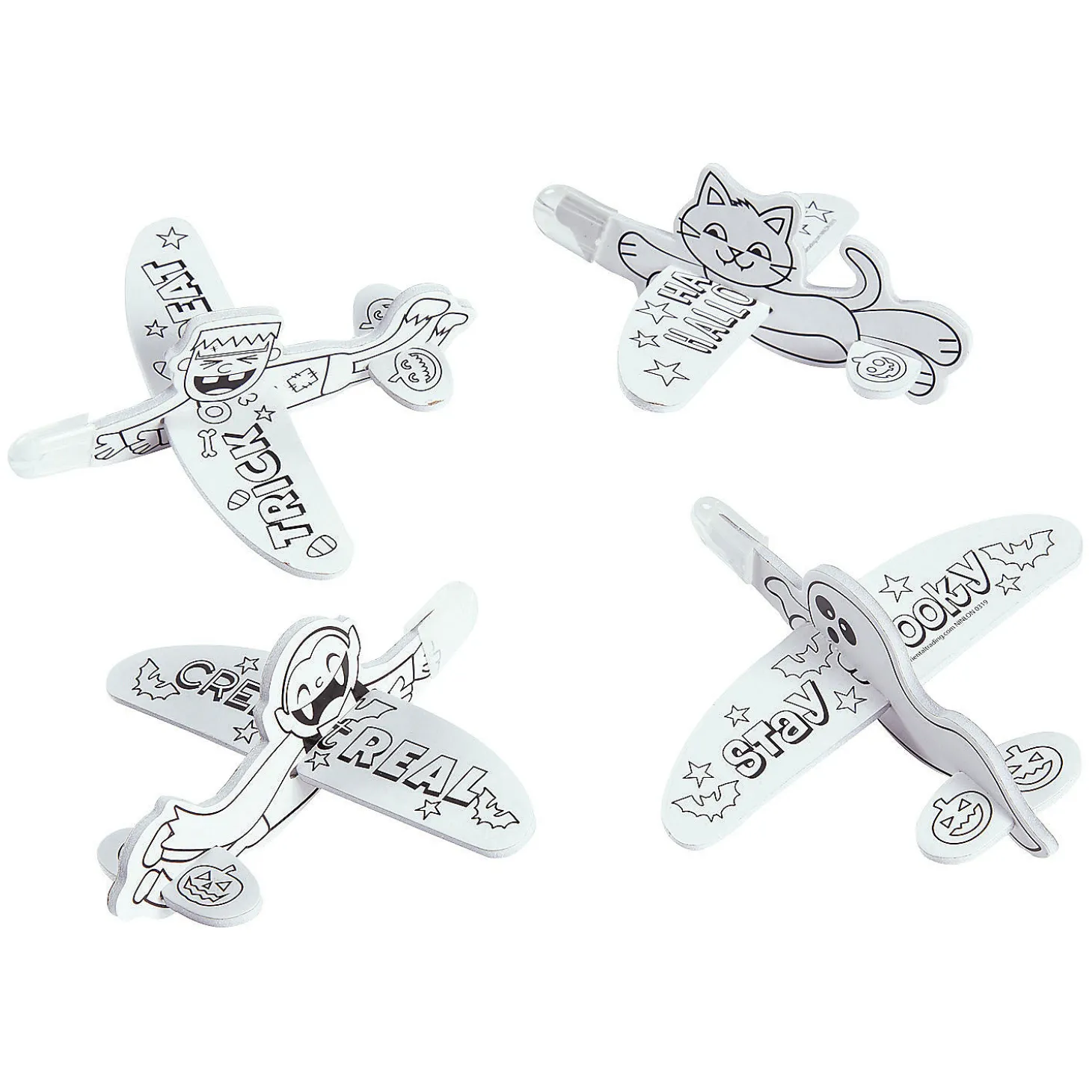 Bulk 48 Pc. Color Your Own Mini Halloween Gliders