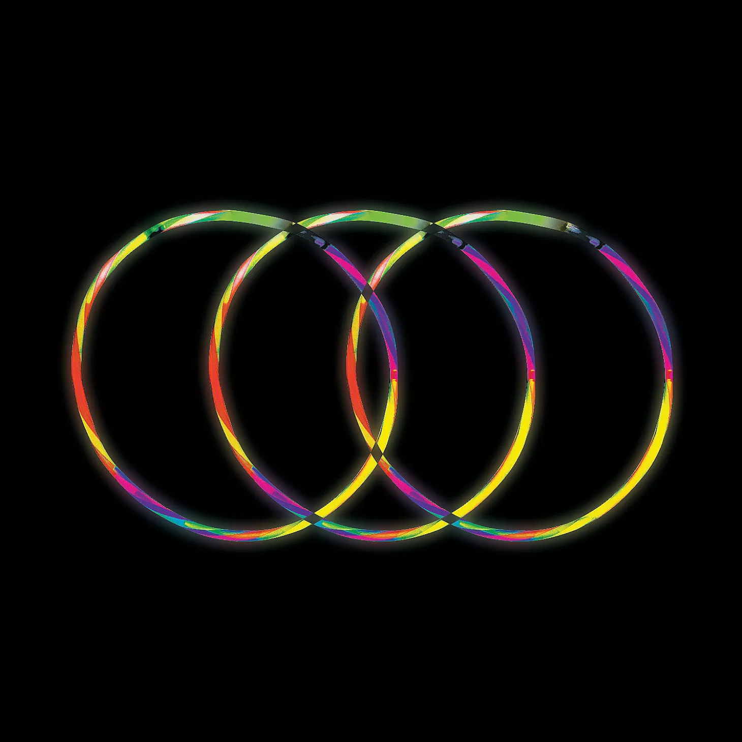 Bulk 50 Pc. Five-Color Glow Swizzle Necklaces