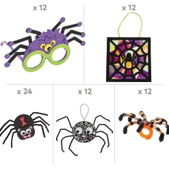 Bulk 60 Pc. Halloween Spooky Spiders Craft Kit Assortment