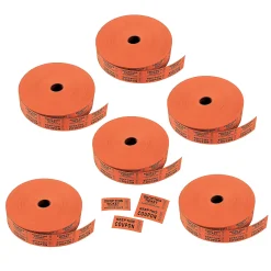 Bulk 12,000 Pc. Orange Coupon Double Roll Tickets