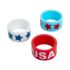 Bulk 48 Pc. Patriotic Silicone Rings