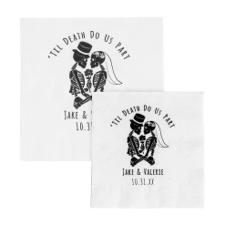 Bulk 50 Pc. Personalized Halloween Wedding Napkins