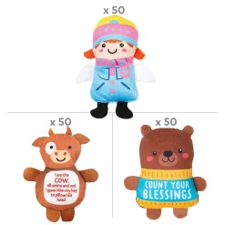 Bulk 150 Pc. Religious Christmas Plush Character Assortment Kit