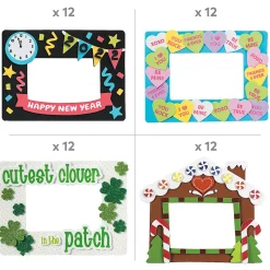 Bulk 84 Pc. Ultimate Holiday Picture Frame Magnet Craft Kit Assortment - Makes 84
