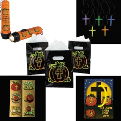 Bulk Christian Pumpkin Glow Handout Kit For 48