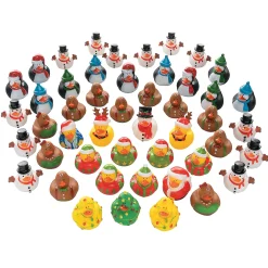 Bulk Christmas Rubber Ducks Assortment - 100 Pc.