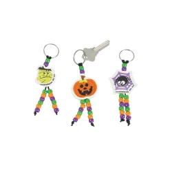 Bulk Halloween Beaded Keychain Craft Kit - Makes 50
