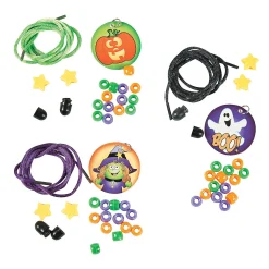 Bulk Halloween Beaded Necklace Craft Kit - Makes 50