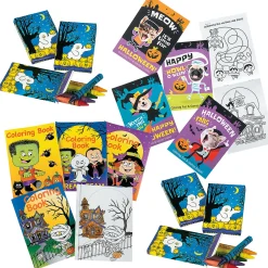 Bulk Halloween Coloring Books & Crayons Kit For 144
