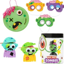 Bulk Halloween Zippy Zombie Craft Kit Assortment - Makes 48