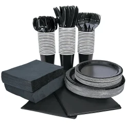 Bulk Solid Color Tableware Kits For 48 Guests