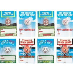 Bulk Sport Character Valentine Exchanges With Card For 48