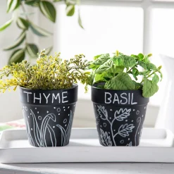 Ceramic Chalkboard Flower Pots - 12 Pc.