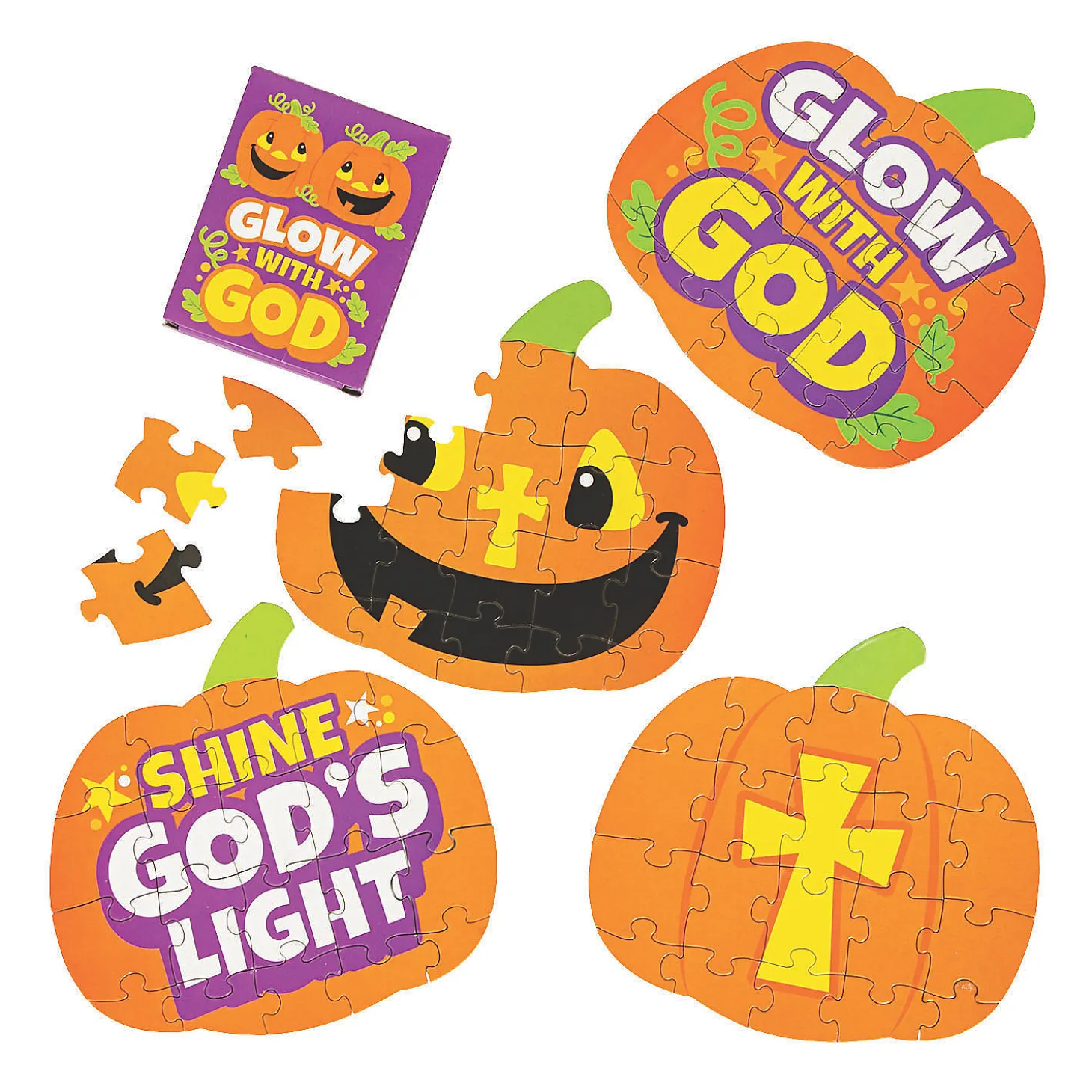 Christian Pumpkin Mini Puzzles - 12 Pc.