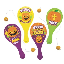 Christian Pumpkin Paddleball Games - 12 Pc.
