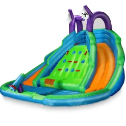 Cloud 9 Bounce House With Climbing Wall, Water Slide And Pool With Blower