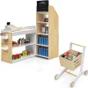 Costway Grocery Store Playset Pretend Play Supermarket Shopping Set With Shopping Cart